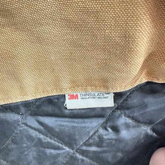 Carhartt Loose Fit Washed Duck Insulated Rib Collar Vest Destroyed Thrashed LT - Picture 3 of 9